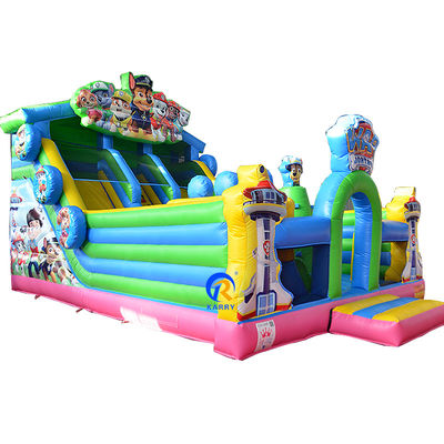 Volwassenenfeestjes Grote PVC-pootpatrouille opblaasbare springkasteel glijbaan met obstakel
