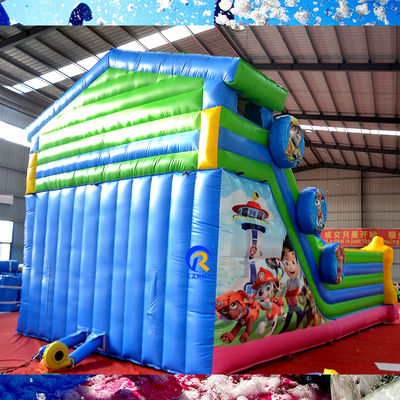 Volwassenenfeestjes Grote PVC-pootpatrouille opblaasbare springkasteel glijbaan met obstakel