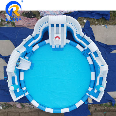Overgrote zwembad IJsbeer Waterglijbaan PVC Volwassenen grootte Water speelgoed voor 10 passagiers