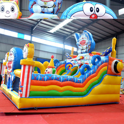 Custom logo gedrukt grote opblaasbare kasteel combo glijbaan voor kinderen feest