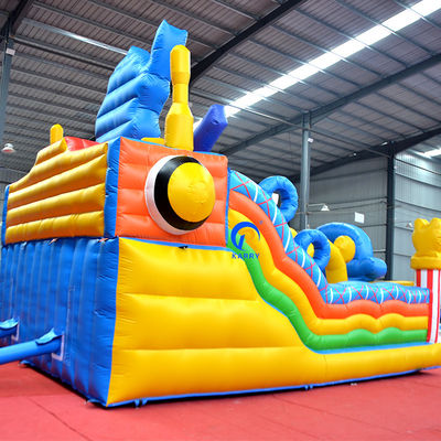 Custom logo gedrukt grote opblaasbare kasteel combo glijbaan voor kinderen feest