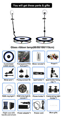 48 uur Fast DHL Shipping 360 Video Photobooth met LED Magic Mirror en iPad 115cm Hoes