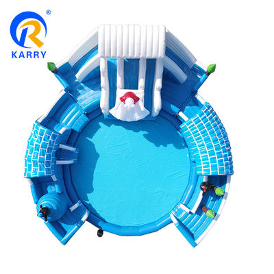 Persoonlijke grootte Witte ijsbeer Vermaakwaterpark Bounce House Kasteel Glij Combo