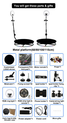 Gepersonaliseerde kleuren schilder sticker bruiloften live streaming spin camera stand voor feesten