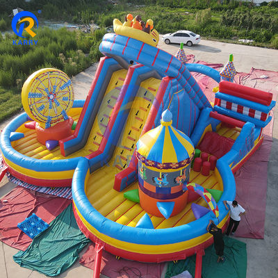 CE-gecertificeerde populaire opblaasbare waterpark obstakelbaan glijbaan voor kinderen en volwassenen