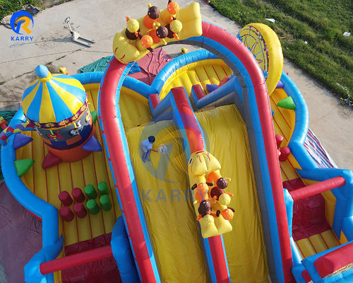 CE-gecertificeerde populaire opblaasbare waterpark obstakelbaan glijbaan voor kinderen en volwassenen