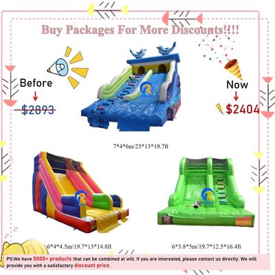 Opblaasbare glijbanen Combo Bounce House voor kinderen Indoor Outdoor Entertainment Party Huur