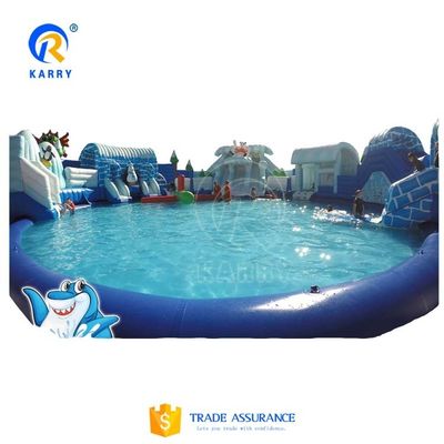 Blower inbegrepen IJsbeer thema opblaasbaar waterpark 15x15m Ideaal voor zomerse activiteiten