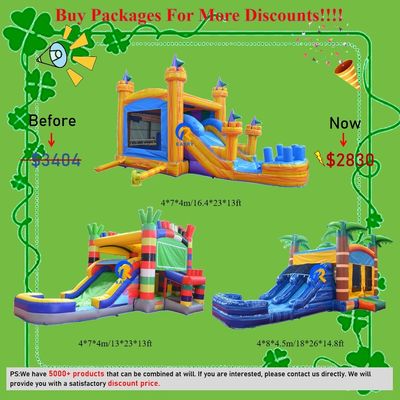 Partijverhuur Kleuter opblaasbare trampoline springkasteel met glijbaan en accessoires