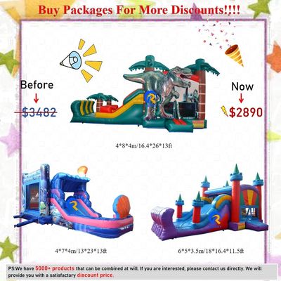 Partijverhuur Kleuter opblaasbare trampoline springkasteel met glijbaan en accessoires