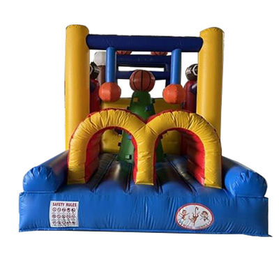 Unisex Ball Sports Game Track Land opblaasbare obstakelbaan met springhuis en glijbaan