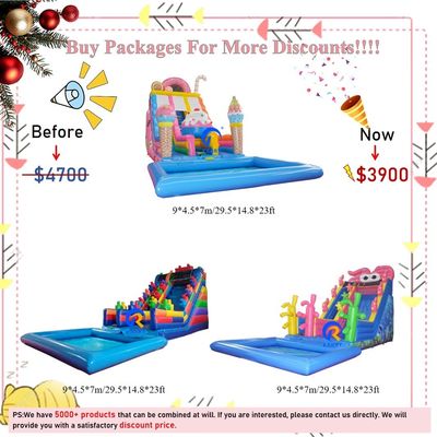 Partijverhuur Kleuter opblaasbare trampoline springkasteel met glijbaan en accessoires