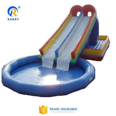 Buitenopblaasbaar waterpark Ronde waterbad stijl water speelgoed spelletjes glijbaan met zwembad