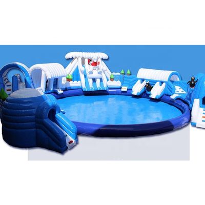 Gepersonaliseerd, geïndividualiseerd ontwerp, opblaasbaar waterpark met groot zwembad en waterslide