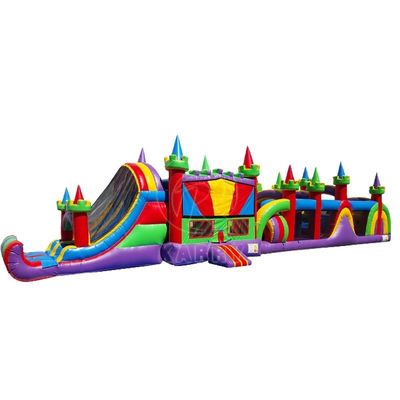 Commerciële PVC Bounce House Hindernisbaan en glijbaan voor opblaasbare springbouncer