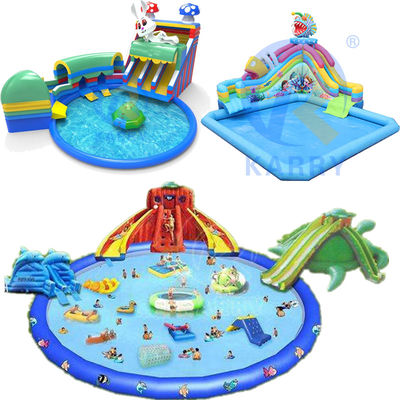 Aanpasbaar opblaasbaar waterpark Water Mobile Land Park met maximale capaciteit 100-500kg