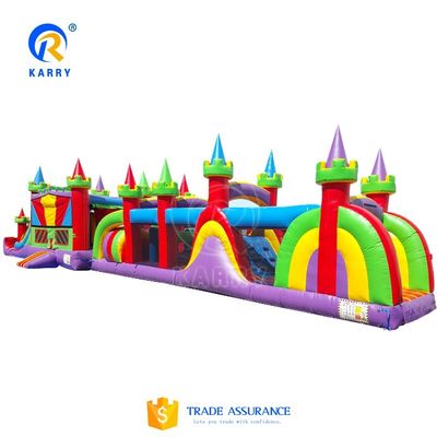 Commerciële PVC Bounce House Hindernisbaan en glijbaan voor opblaasbare springbouncer