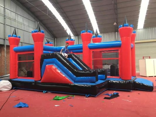Commerciële PVC Bounce House Hindernisbaan en glijbaan voor opblaasbare springbouncer