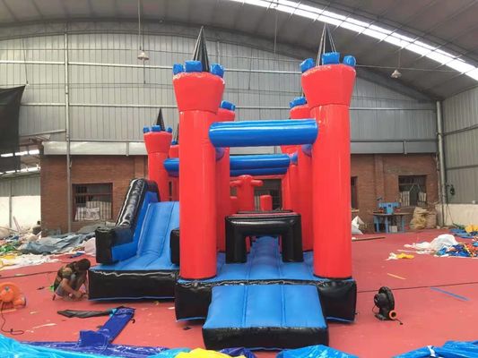 Commerciële PVC Bounce House Hindernisbaan en glijbaan voor opblaasbare springbouncer