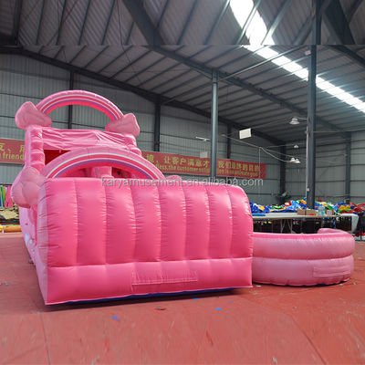 Meisjes Roze opblaasbare 26 voet waterglijbaan perfect voor commerciële huur en plezier