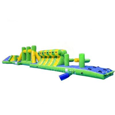 CE gecertificeerd 16m Aqua Run Course Obstakel Customized kleurrijk ontwerp voor waterpark