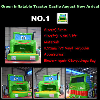Dubbelbaan Witte Bounce House Tractor Air Bouncer Opblaasbare waterglijbaan Klaar om te verzenden