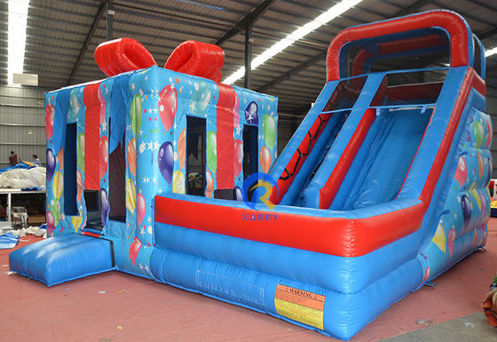 Draagbare opblaasbare combo kasteelslide voor kinderen binnen- en buitenvermaak