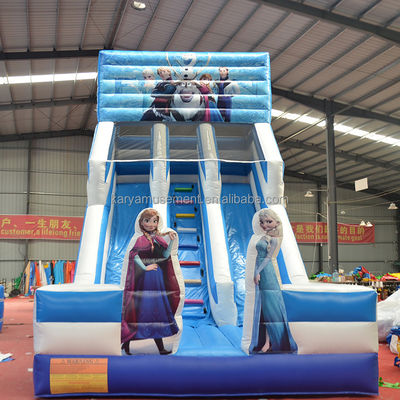 Dubbelbaan Witte Bounce House Tractor Air Bouncer Opblaasbare waterglijbaan Klaar om te verzenden