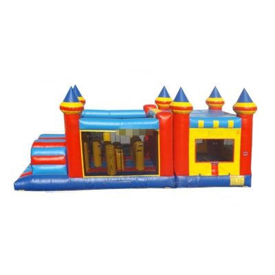 Blauw 48ft Marble Mania Hindernisbaan Opblaasbare Multi Configurable Glij en Bounce
