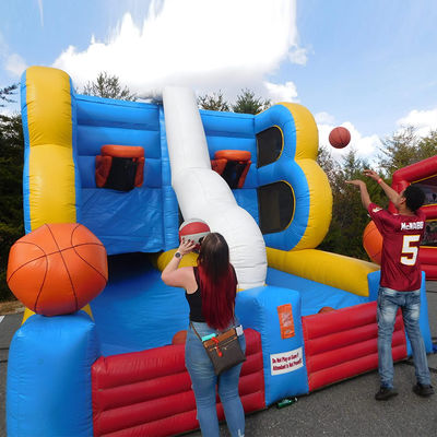 Unisex opblaasbare basketbal carnaval schiet spel voor twee spelers twee manden