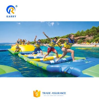 Commercieel waterpark Drijvende apparatuur Opblaasbaar waterpark met digitaal drukwerk