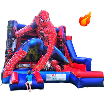 Unisex Kinders Kasteel Speelhuis met Slide Spiderman Commercieel Opblaasbaar Bouncy Castle