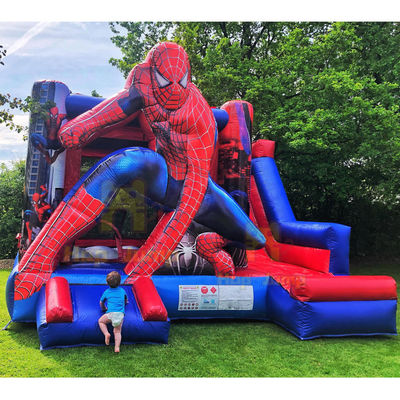 Unisex Kinders Kasteel Speelhuis met Slide Spiderman Commercieel Opblaasbaar Bouncy Castle