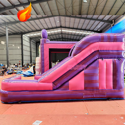 Gepersonaliseerde kleuren eenhoorn opblaasbare kastelen combo voor feesten en evenementen