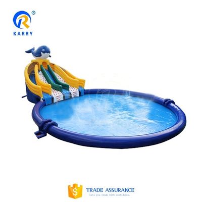 Drijvend watervermaak voor kinderen Waterglijbaanpark met zwembad en splash-functies