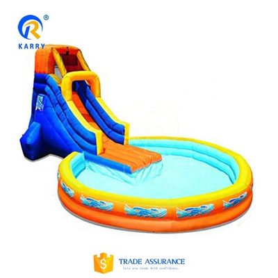 Drijvend watervermaak voor kinderen Waterglijbaanpark met zwembad en splash-functies