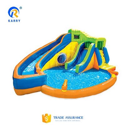 Drijvend watervermaak voor kinderen Waterglijbaanpark met zwembad en splash-functies