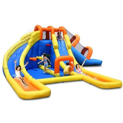 Drijvend watervermaak voor kinderen Waterglijbaanpark met zwembad en splash-functies