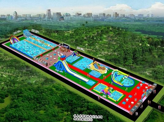 Digitaal printen van logo's/patronen op maat opblaasbaar waterpark voor pretparken
