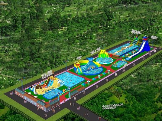 Digitaal printen van logo's/patronen op maat opblaasbaar waterpark voor pretparken