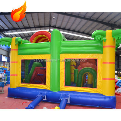 Persoonlijke grootte en kleur Bouncy Castle met glij Hot Jungle Lion opblaasbaar kasteel