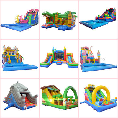 Gepersonaliseerd logo PVC waterpark opblaasbare spel glijbaan N glijbaan voor grote kinderen eindeloos plezier