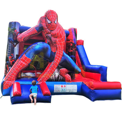 Zee/lucht/express scheepvaart Spiderman opblaasbare kasteel combo glijbaan voor indoor feesten