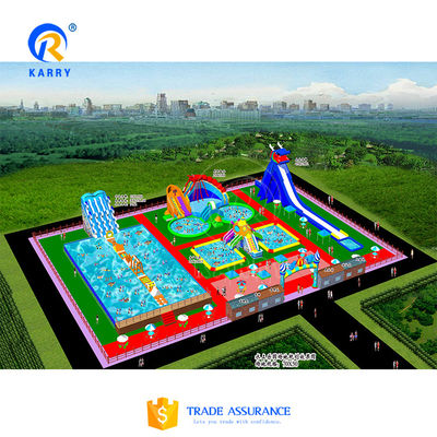 Amusement Fun City Customized kleurrijke opblaasbare waterpark voor kinderen PVC materiaal