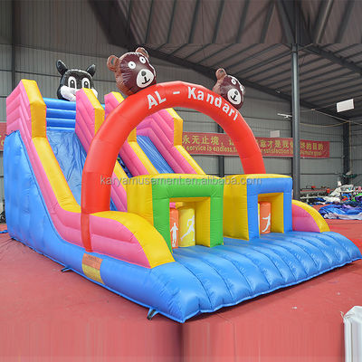 32ft 3 Bears Bouncer Trampoline huis met dubbele baan opblaasbare glijbanen en duurzaam