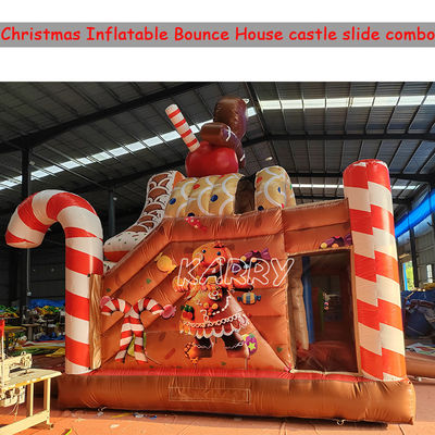 Kerstplezierpark Commercieel Bouncy Castle Combo Hindernisbaan Opblaasbare Droogglijbaan