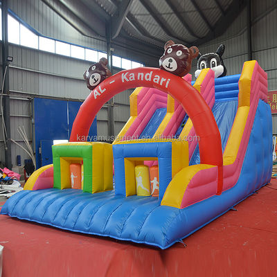 32ft 3 Bears Bouncer Trampoline huis met dubbele baan opblaasbare glijbanen en duurzaam