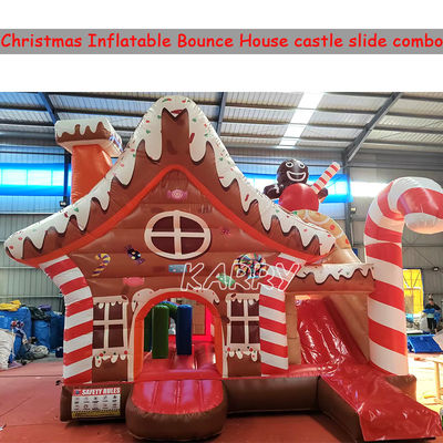 Kerstplezierpark Commercieel Bouncy Castle Combo Hindernisbaan Opblaasbare Droogglijbaan