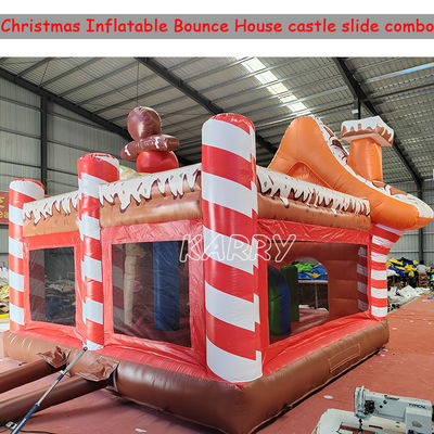 Kerstplezierpark Commercieel Bouncy Castle Combo Hindernisbaan Opblaasbare Droogglijbaan