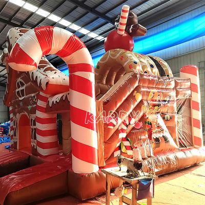 Kerstplezierpark Commercieel Bouncy Castle Combo Hindernisbaan Opblaasbare Droogglijbaan